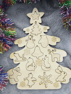 Laser Cut Christmas Tree Decor Free Cdr Vector, Free Vectors File