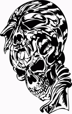 Skull Tattoo Sketch Art CDR Vector, Free Vectors File