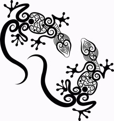Lizard Ornament Tribal Tattoo Design Free Vector, Free Vectors File