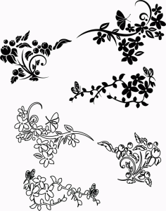 Flower Ornaments Free CDR Vector, Free Vectors File