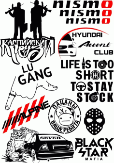 Car Stickers Graphics Pack Free Vector, Free Vectors File