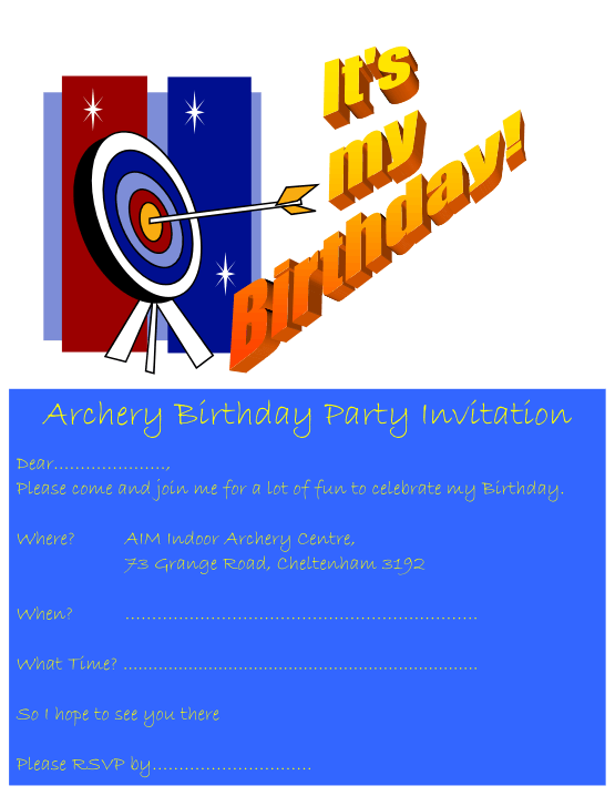Free Download PDF Books, Archery Birthday Party Invitation Template Word | PDF