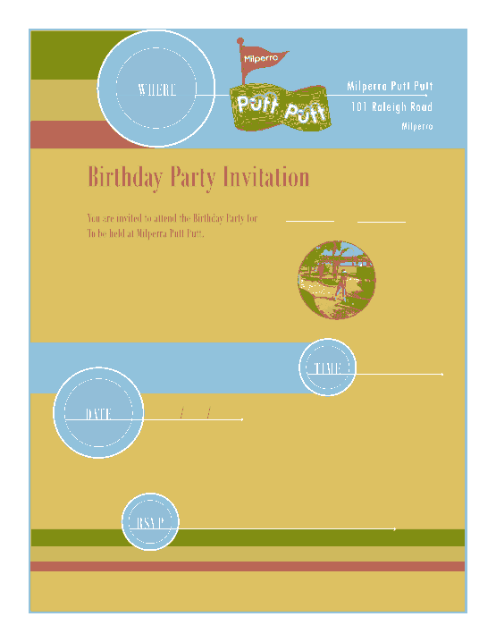Free Download PDF Books, Milperra Park Birthday Party Invitation Template Word | PDF