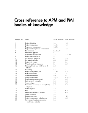 Free Download PDF Books, Cross Reference to APM and PMI Bodies of Knowledge Engineering Projects