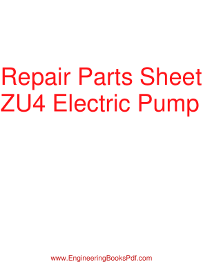 Free Download PDF Books, Repair Parts Sheet ZU4 Electric Pump