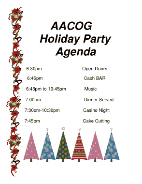 Free Download PDF Books, Holiday Party Agenda Template