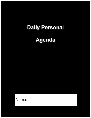 Free Download PDF Books, Daily Personal Agenda Template