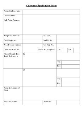 Free Download PDF Books, Customer Account  Application Form Template
