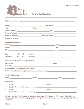 Free Download PDF Books, Tenancy Rental Application Form Template