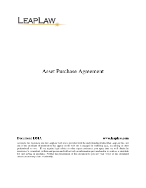 Free Download PDF Books, Asset Purchase Agreement Form Template