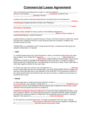 Free Download PDF Books, Commercial Lease Agreement Form Template
