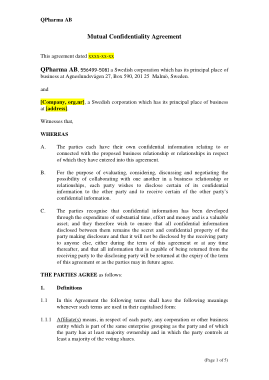 Free Download PDF Books, Company Mutual Confidentiality Agreement Template