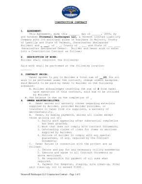 Free Download PDF Books, Construction Contract Agreement Form PDF Template
