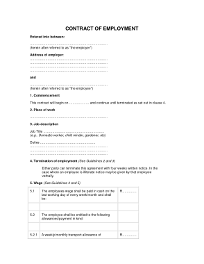 Free Download PDF Books, Employment Contract Agreement Form Template