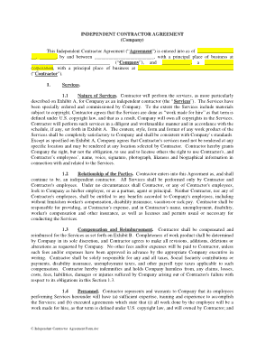 Free Download PDF Books, Independent Company Contractor Agreement Form Template