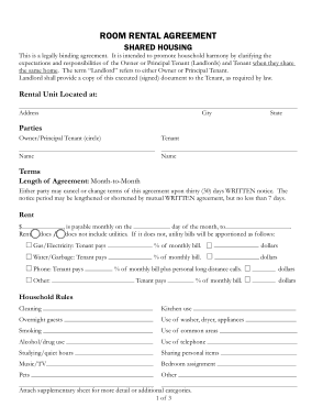 Free Download PDF Books, Room Rental Agreement Form Template