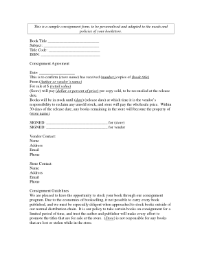 Free Download PDF Books, Sample Consignment Agreement Form Template