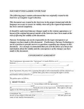Free Download PDF Books, Sample Consignment Agreement Template