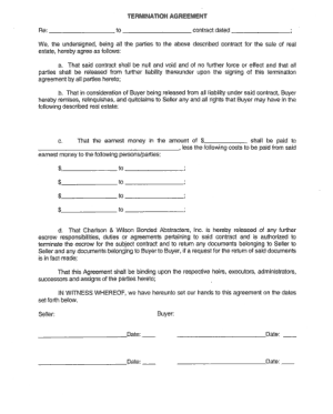 Free Download PDF Books, Sample Termination Agreement Form Template