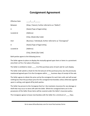 Free Download PDF Books, Simple Consignment Agreement PDF Template