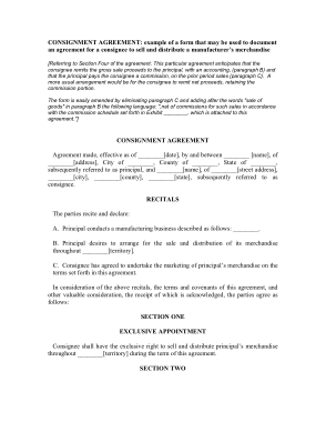 Free Download PDF Books, Standard Consignment Agreement Template
