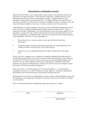 Free Download PDF Books, Student Confidentiality Agreement Form Template