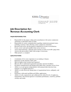 Free Download PDF Books, Revenue Account Clerk Job Description Template