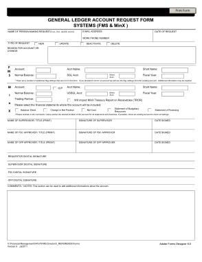 General Ledger Account Request Form Template Free Download | Free PDF Books