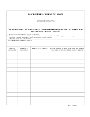 Free Download PDF Books, Sample Disclosure Accounting Form Template