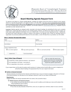 Free Download PDF Books, Board Meeting Agenda Request Form