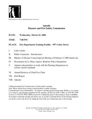 Free Download PDF Books, Example Fire Safety Meeting Agenda