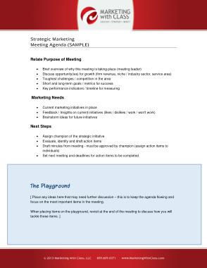 Free Download PDF Books, Example Marketing Strategy Meeting Agenda