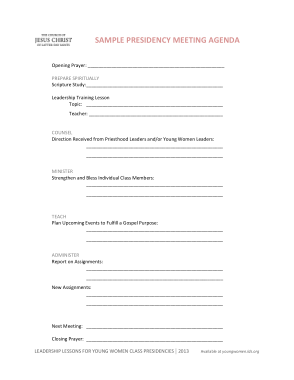Free Download PDF Books, Presidency Meeting Agenda