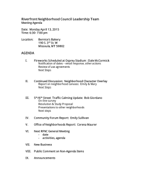 Free Download PDF Books, Riverfront Neighborhood Council Leadership Team Meeting Agenda Sample