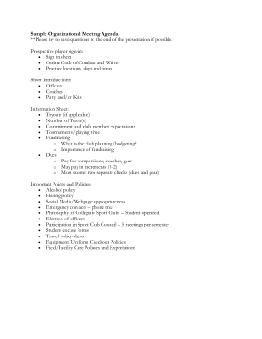 Free Download PDF Books, Sample Organizational Meeting Agenda
