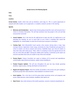 Free Download PDF Books, Sample Service Unit Meeting Agenda