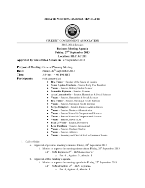 Free Download PDF Books, Senate Meeting Agenda