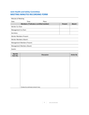 Free Download PDF Books, Meeting Minutes Recording Form