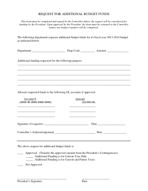 Free Download PDF Books, Additional Budget Request Form Template
