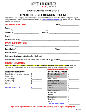 Free Download PDF Books, Event Budget Request Form Template
