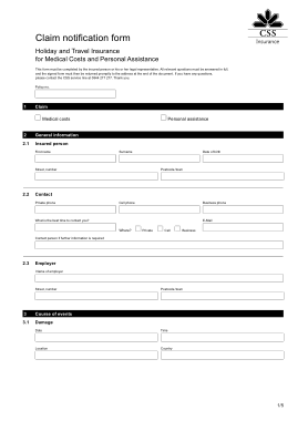 Free Download PDF Books, Blank Claim Notification Form Template