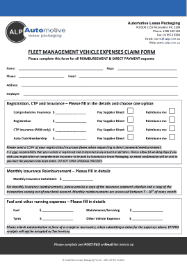 Free Download PDF Books, Fleet Expense Claim Form Template