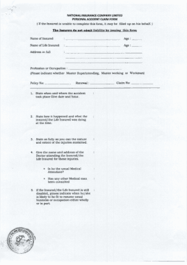 Free Download PDF Books, National Insurance Claim Form Template
