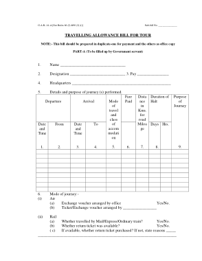 Free Download PDF Books, Travel Allowance Claim Form Template