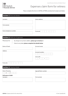 Free Download PDF Books, Witness Expense Claim Form Template