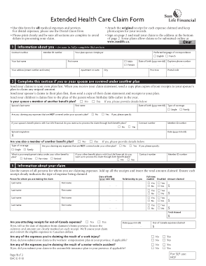 Free Download PDF Books, Extended Health Care Medical Claim Form Template