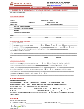 Free Download PDF Books, Insurance Health Claim Form Template