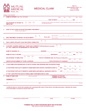 Free Download PDF Books, Medical Mutual Claim Form Template