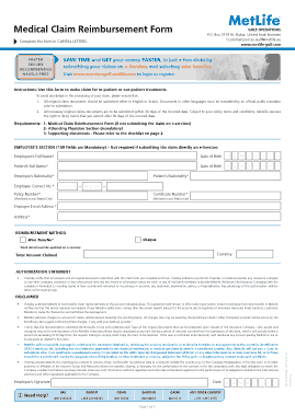 Free Download PDF Books, Medical Reimbursement Claim Form Template
