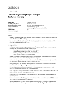 Free Download PDF Books, Chemical Engineer Project Manager Job Description Template